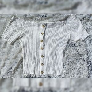 Takara NWT White off the shoulder crop top